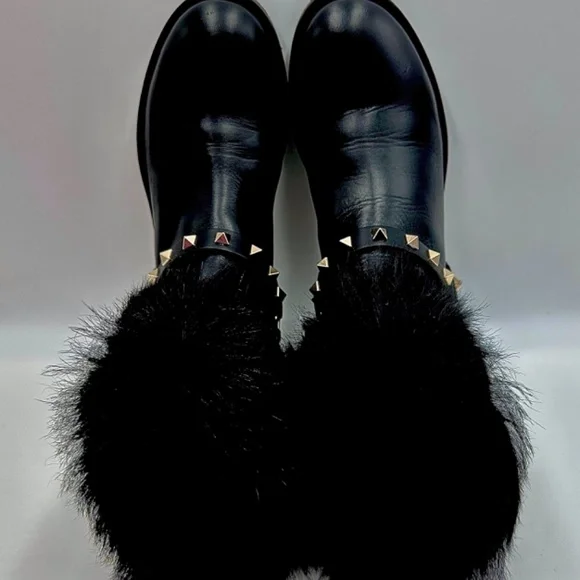 VALENTINO ROCKSTUD Winter Ankle Boots WOMENS SZ 8.5 - Picture 11 of 16